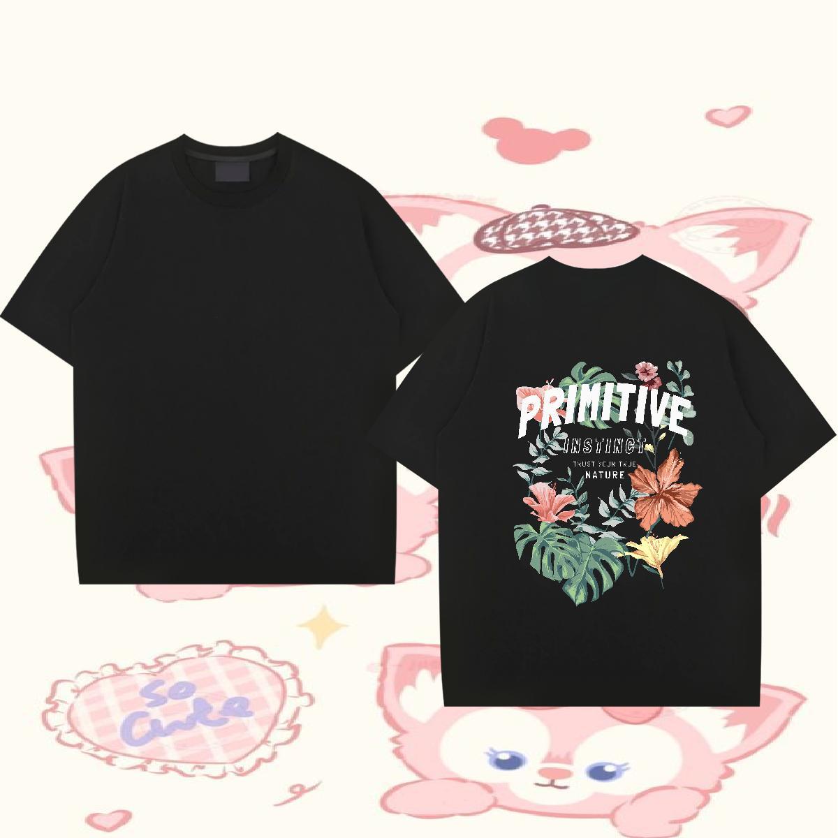 Fashion New Men T Shirts 100% Cotton 230g flower Street Wear Clothes Breathable Crew Neck Unisex Men Clothes T-Shirt Oversized 3XL 4XL