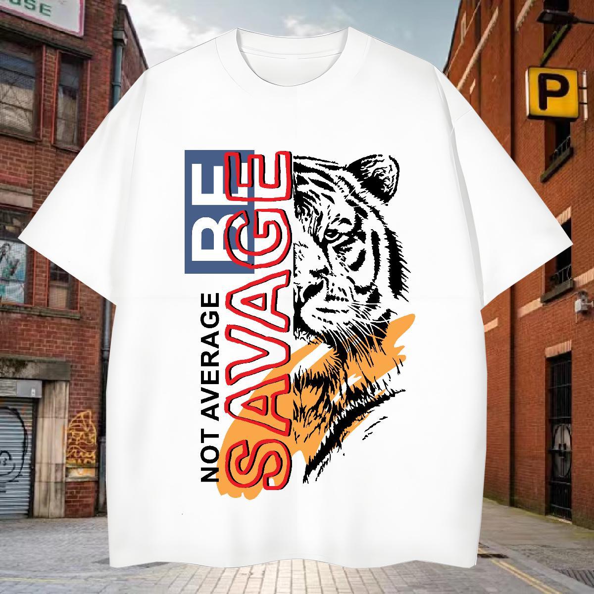 Men T Shirts 230g Pure Cotton Street Casual Breathable Crew Neck Skull Couples T Shirts Custom Loose Tees