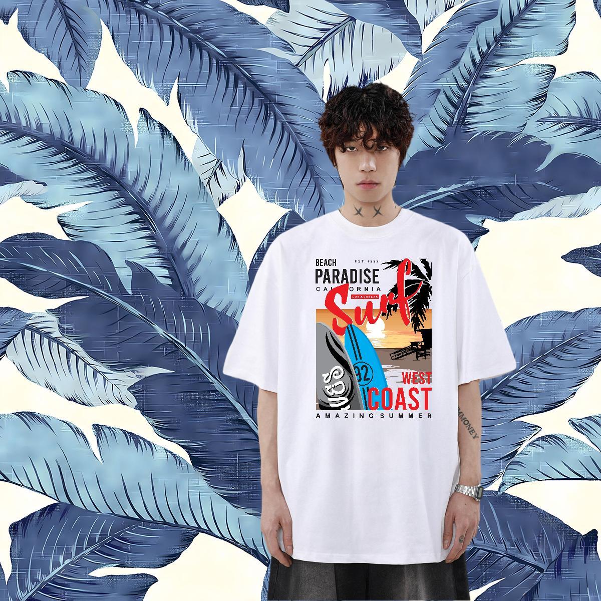 New Arrival Man T Shirts letter Tees Shirts 100% Cotton 230g Street wear Hip Hop Cool DIY Logo Oversized Round Neck Short Sleeve Men Tshirts