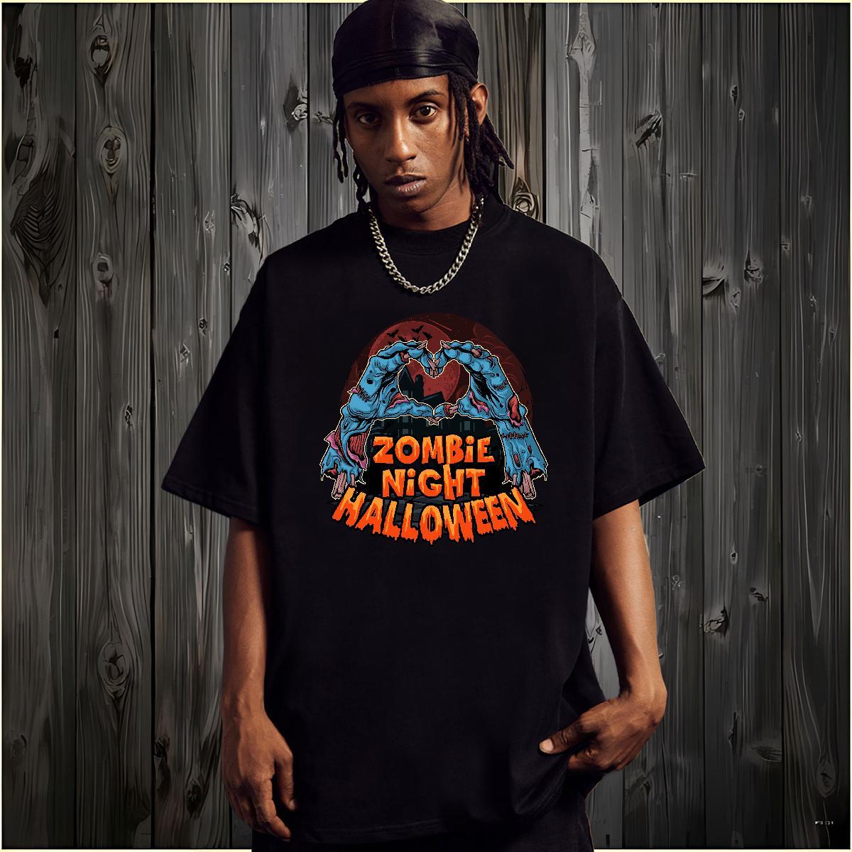 New Designer T Shirt For Man 230g Pure Cotton Halloween Casual Daily Wear Tops Breathable Short Sleeve Comfortable Men Tshirts Oversized