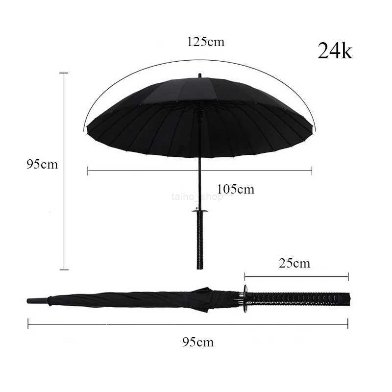 Japanese Samurai Umbrella Strong Windproof Semi Automatic Long Umbrella Large Man And Womens Business Umbrellas Mens ParaguasXJ240806