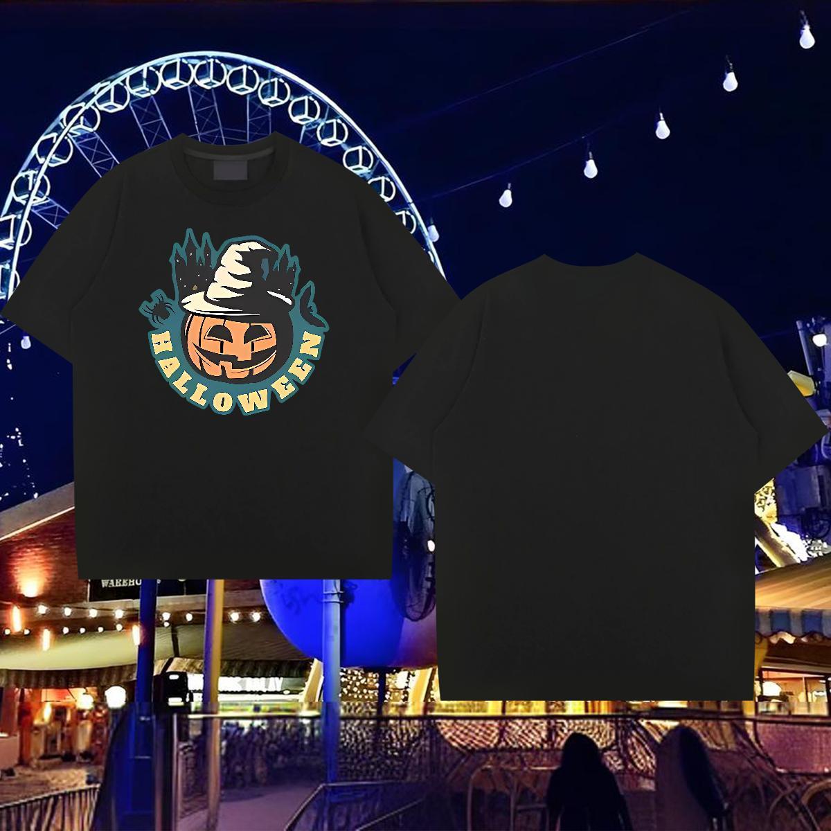 New Designer T-Shirts 230g Cotton halloween Casual Tops Tees Short Sleeve O-Neck High Quality Men Tops Tees Asian Size
