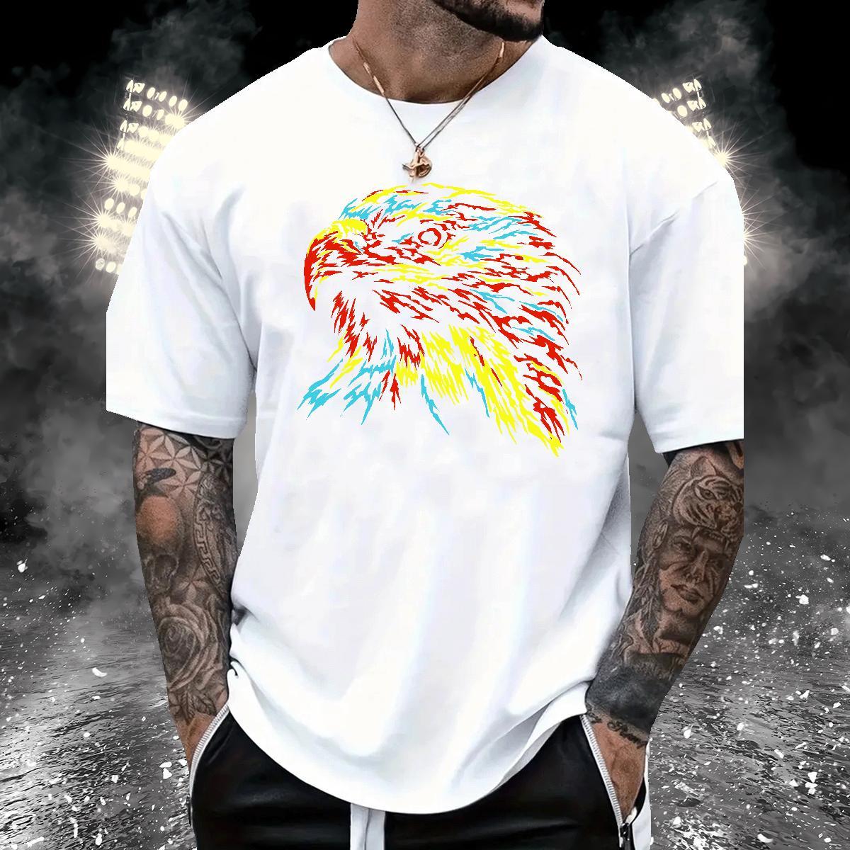 Custom T Shirts Men 230g 100% Cotton eagle Street Casual Clothes O Neck Short Sleeves Unisex Men Tshirts Oversized 3XL 4XL