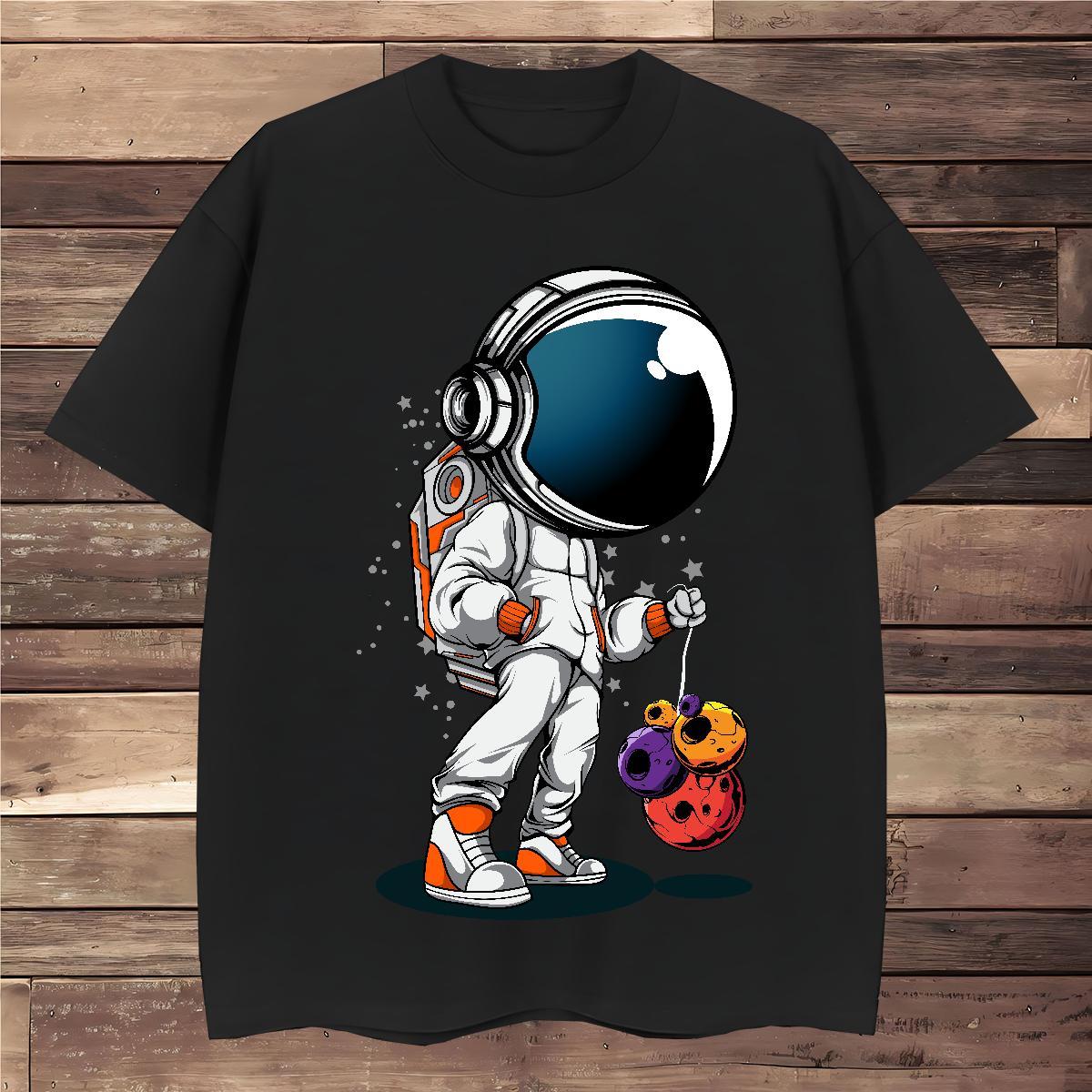 T-Shirts 230g Pure Cotton universe Daily Wear Breathable Custom Printed Mens Tshirts 2024 DIY Comfortable Clothes