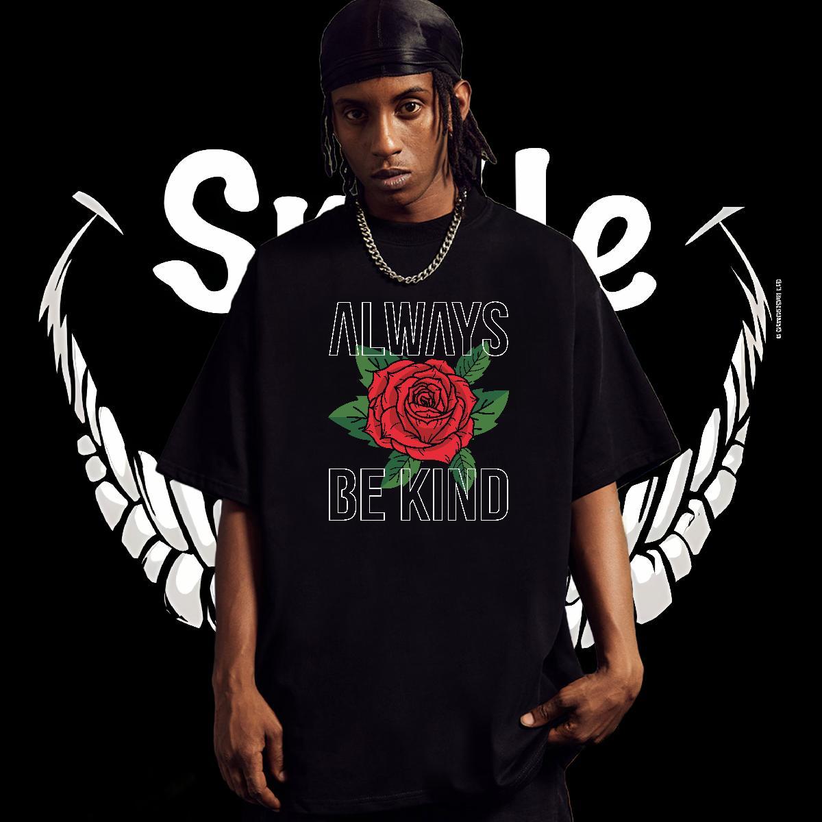 2024 Summer T-Shirts 230g Pure Cotton flower Anime Printing Street Clothings O-Neck Short Sleeve Wholesale Men Tees Cartoon Printing L-4XL