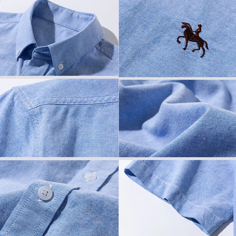 Summer mens short sleeved shirt plus size clothing 3xl 4xl 5xl 6xl cotton Oxford solid color stripes Younth casual 240805