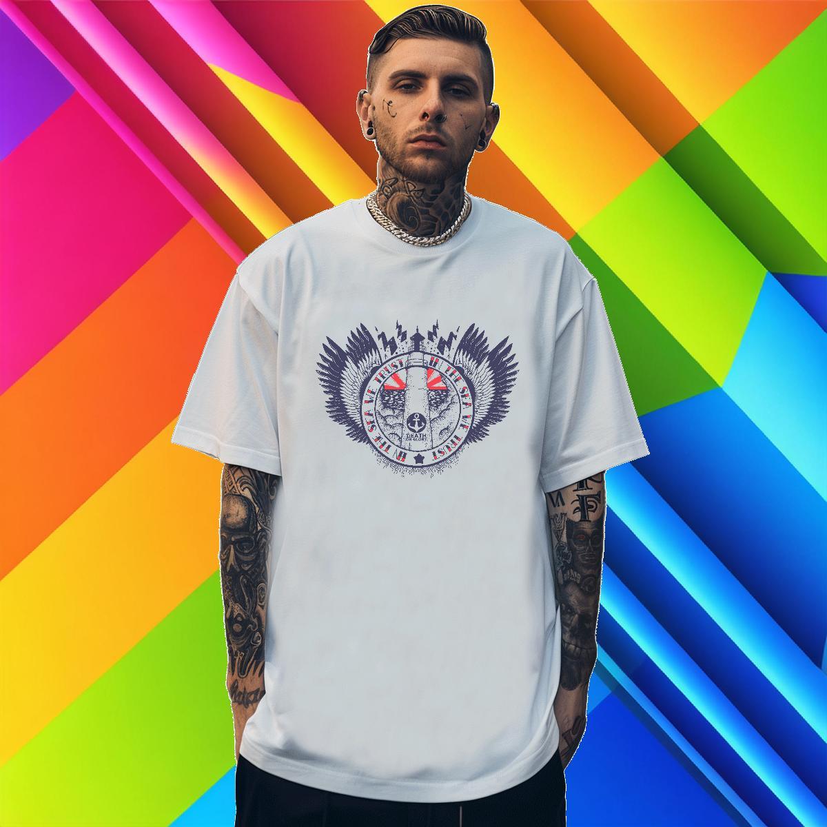 Man T Shirts 230g 100% Cotton line Casual O Neck Short Sleeves Custom Cartoon Mens Tshirts 2024 DIY Loose Tee Shirt