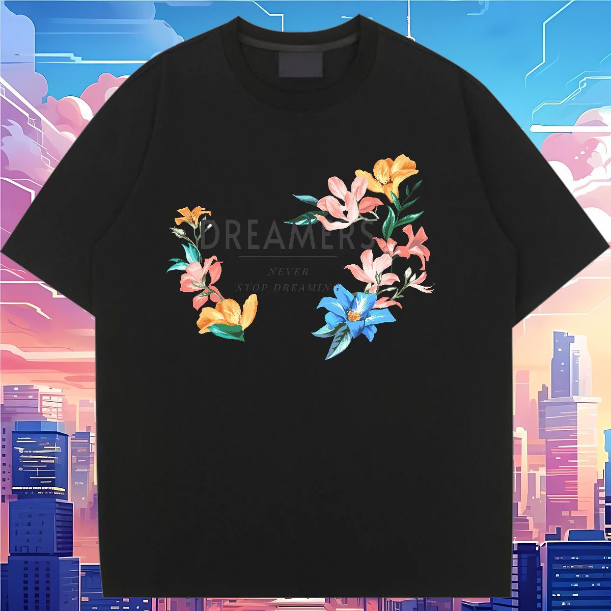 Designer T shirt Breathable Crew Neck Unisex Tshirts Cartoon Printing L-4XL flower Street 100% Cotton 230g Classic Clothes Shirt