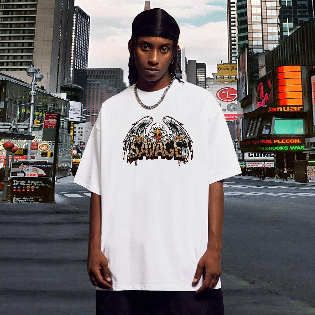 Mens T Shirts 100% Cotton 230g eagle Home Outdoor Breathable Soft Custom Cartoon Men Tops Tees 2024 Brand Wear