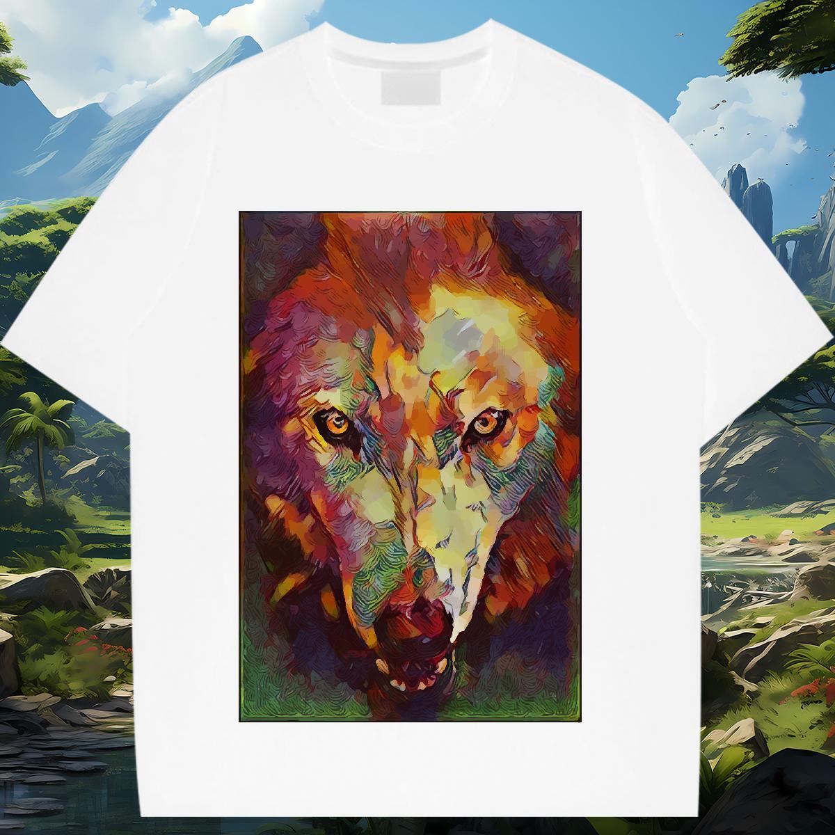 Nice T Shirt For Woman O-Neck Short Sleeve Tshirt for Man Woman DIY Printed wolf Sports Casual 230g Pure Cotton Designer Tees