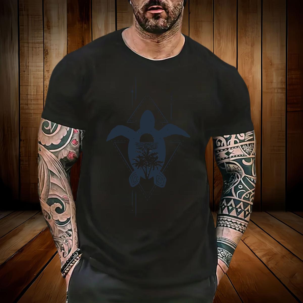 2024 Summer T Shirts Men 100% Cotton 230g Spring Summer Tops Tees Pure Cotton Loose Men Tees Cartoon Printing L-4XL