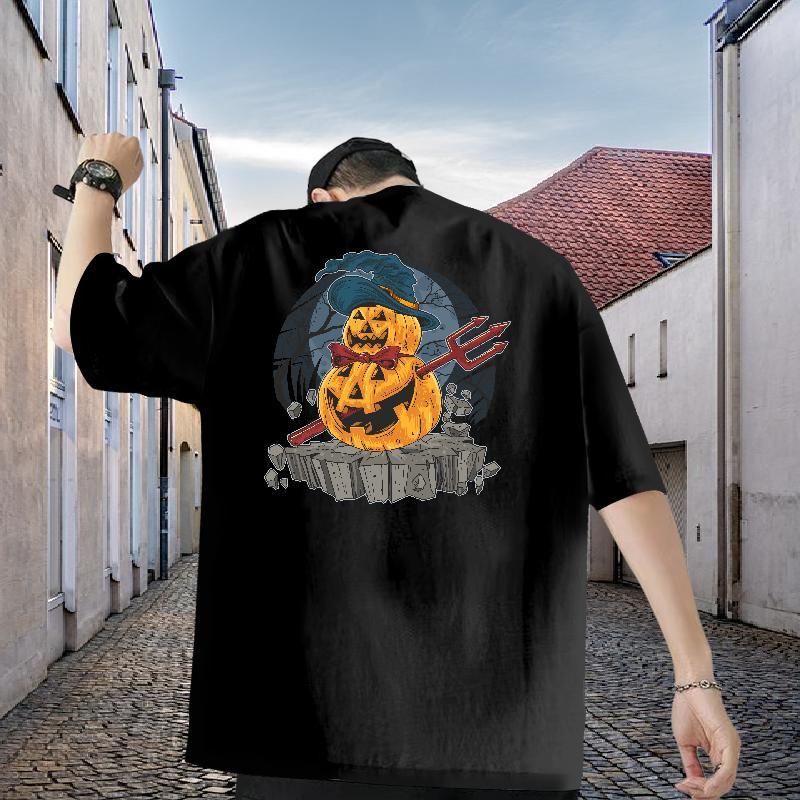 Custom T Shirt For Man 230g 100% Cotton Halloween Home Outdoor Tshirts O Neck Short Sleeves Designer Men Clothes T-Shirt Oversized 4XL