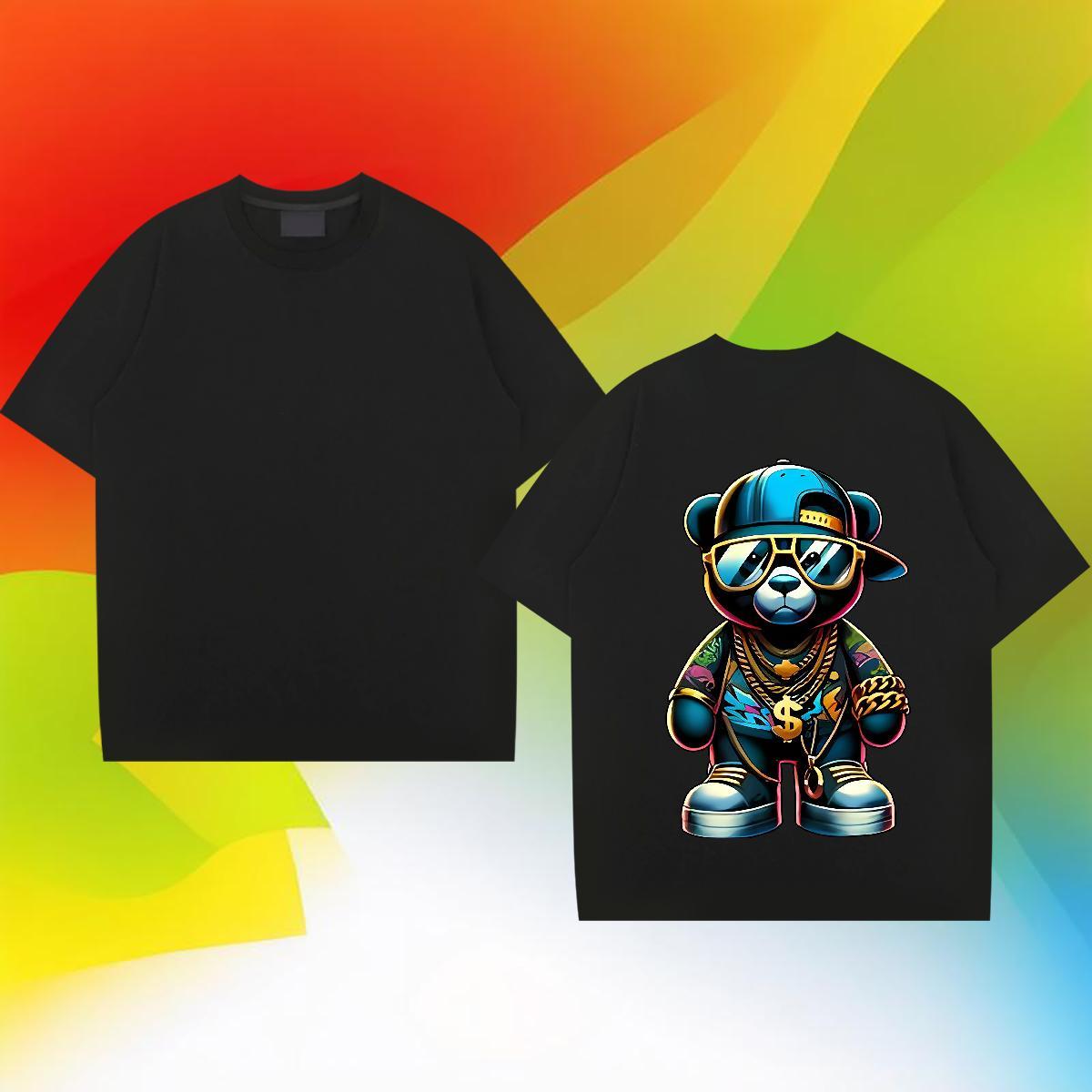Fashion Design Mens T Shirts 100% Cotton 230g bear Street Wear Top Tees Breathable Short Sleeve Unisex Tshirts Customized