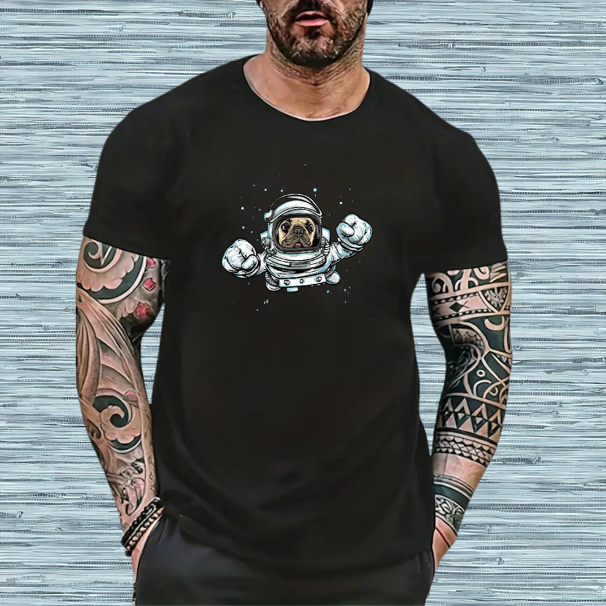 Fashion Man T Shirts 230g Cotton dog Anime Printing Street Tee Shirt Pure Cotton High Quality Mens Tshirts Black Oversized