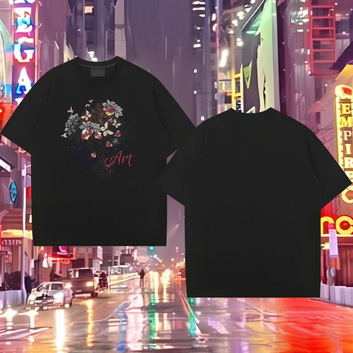 DIY Mens T Shirts 230g Cotton tree Hip Hop Street Wear Short Sleeve O-Neck Cool Design Tshirt for Man Woman Custom Printed