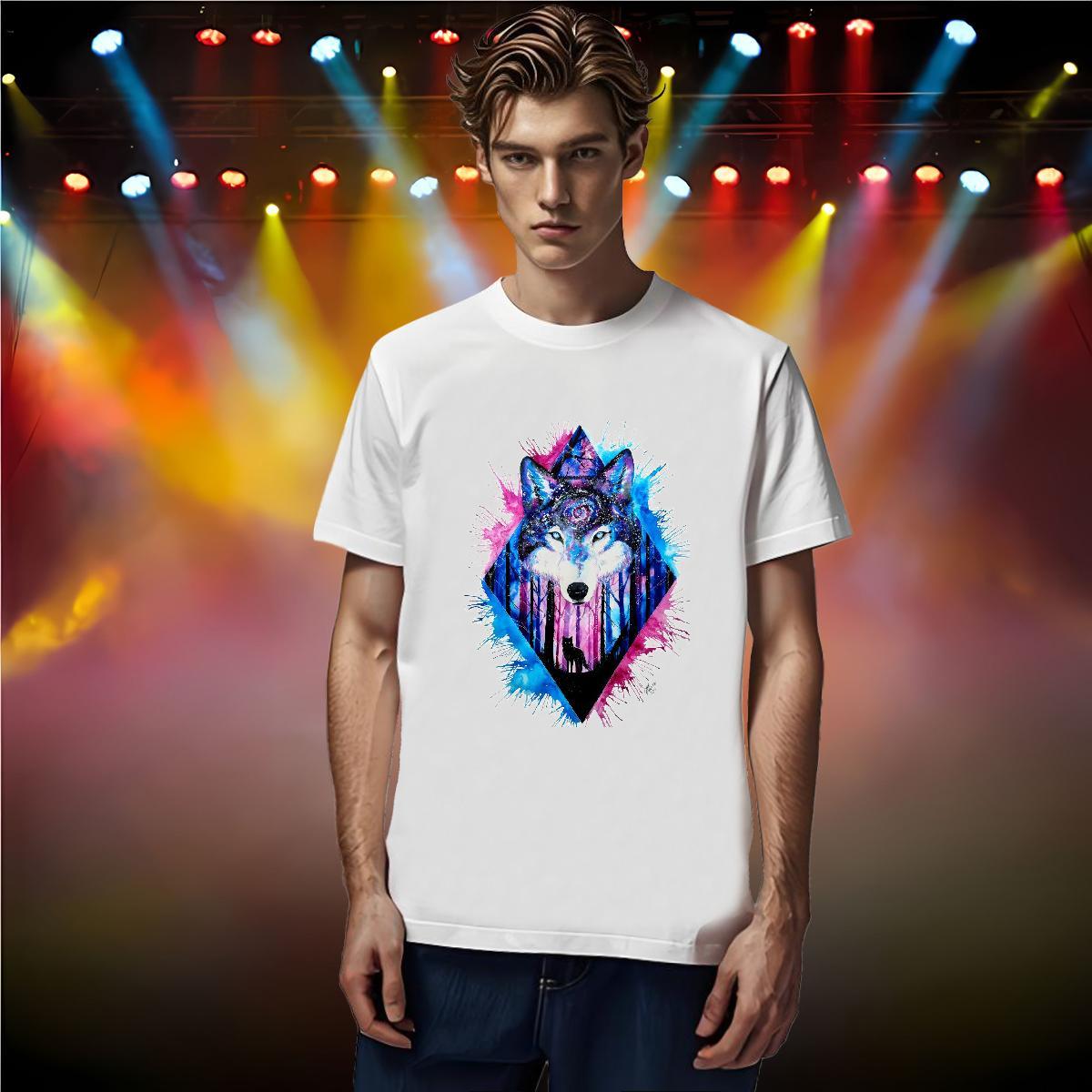 Factory Direct Man T Shirts 230g Cotton wolf Street Casual Tshirts Breathable Short Sleeve Loose Fit Men Clothes T-Shirt Anime