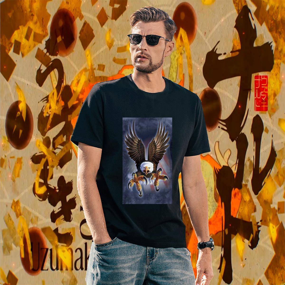 Loose Men Clothes T-Shirt 230g 100% Cotton eagle Men T Shirts Summer Casual O-Neck Short Sleeve Anime New Arrival Wear