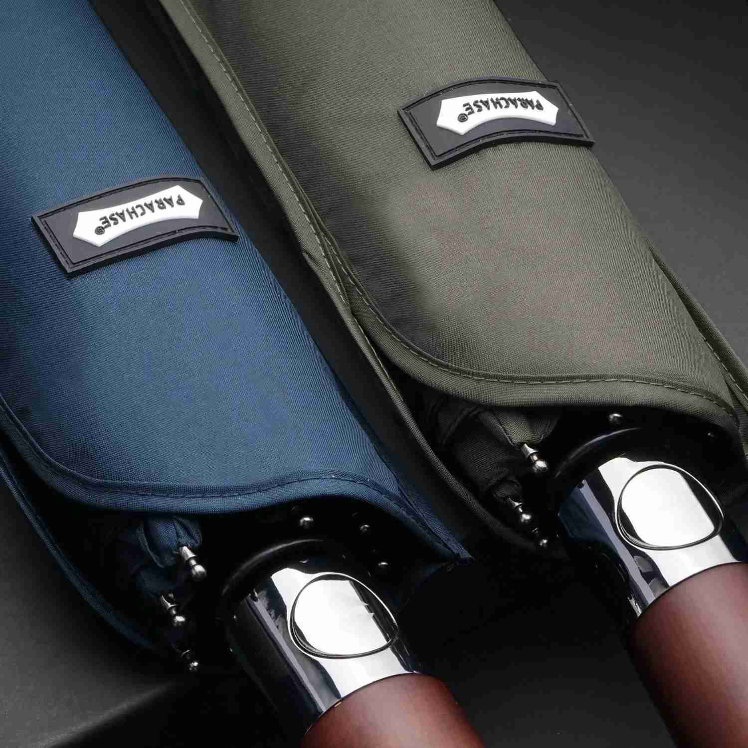 Windproof Large Umbrella for Men 8 Ribs Fully Automatic Umbrella Heavy Rain Outdoor Wooden Folding Umbrellas Compact ParasolXJ240806