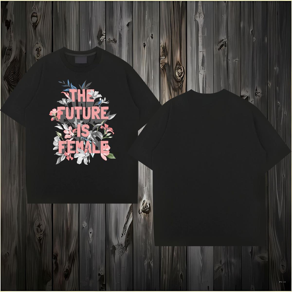 Factory Direct T-Shirts 230g Pure Cotton flower Street Wear Tees Shirts Breathable Soft Cool Design Men Tshirts Black White