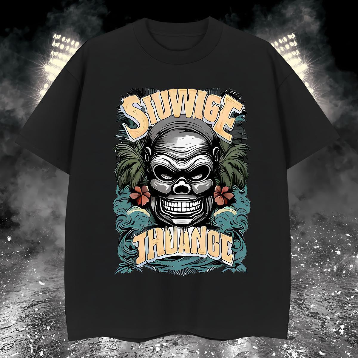 T shirt 230g 100% Cotton chimpanzee Sports Casual O Neck Short Sleeves Cartoon Printing L-4XL Mens Tshirts New Unisex Clothings