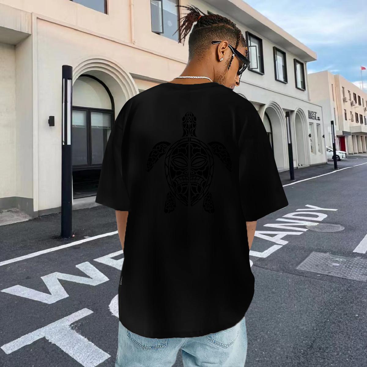 2024 DIY T Shirts Men 230g Pure Cotton tortoise Sports Casual Tops Shirt Breathable Short Sleeve Loose Men Tees Anime