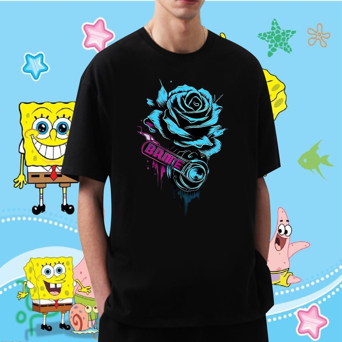 New Designer T shirt 230g 100% Cotton flower Outdoor Tees Shirts Breathable Crew Neck Popular Men Tshirts Cartoon Printing L-4XL