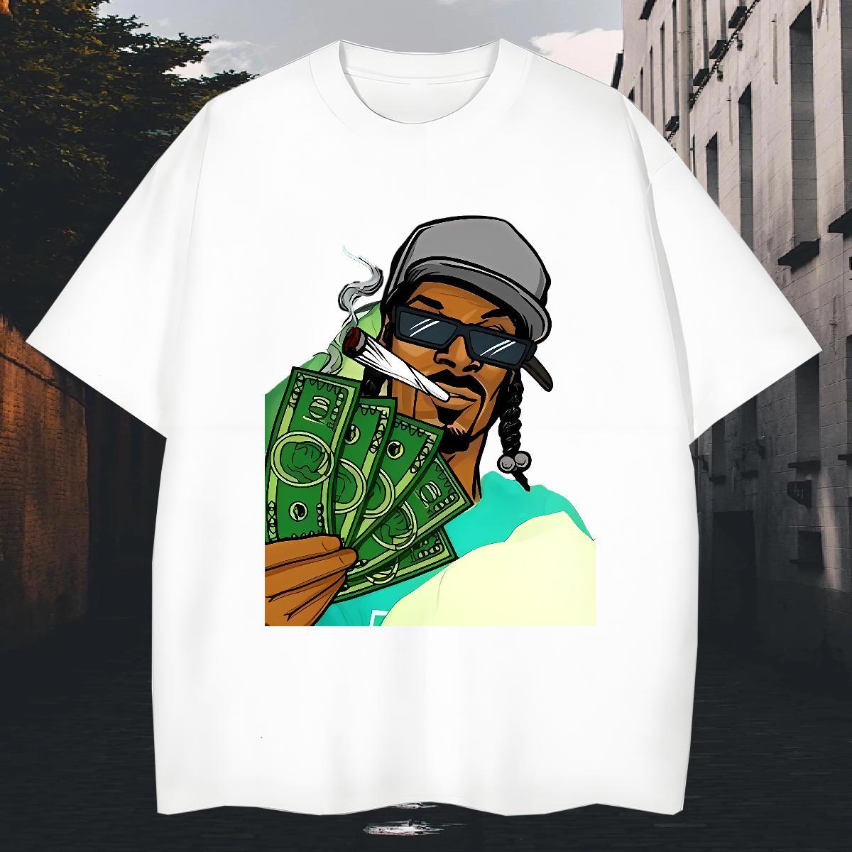 Cool Couples T Shirts 230g 100% Cotton Casual Daily Wear cash Custom Print Oversized Breathable Short Sleeve DIY Customized T-Shirts Tops