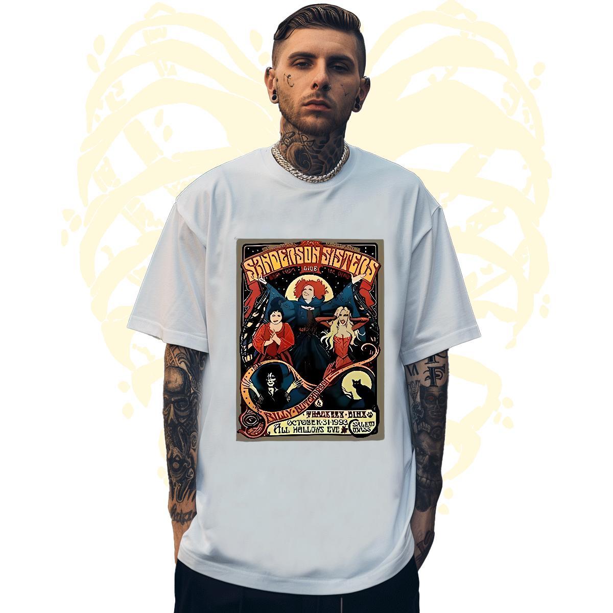 Cool Couples T Shirts 230g Cotton halloween T Shirt For Man Outdoor Breathable Crew Neck Skull Factory Direct Polos