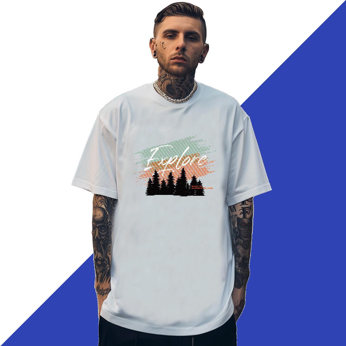 Comfortable Tshirt for Man Woman 230g Pure Cotton Street wear Hip Hop letter Oversized Breathable Short Sleeve 2024 DIY T shirt Polos