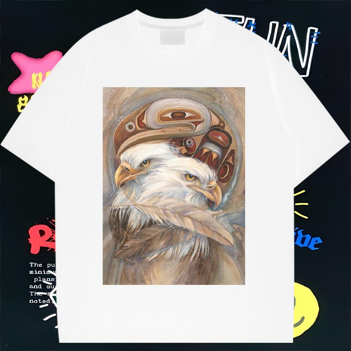 Factory Direct T Shirt For Man 230g 100% Cotton eagle Hip Hop Street Clothings Pure Cotton Soft Men Tops Tees Skull
