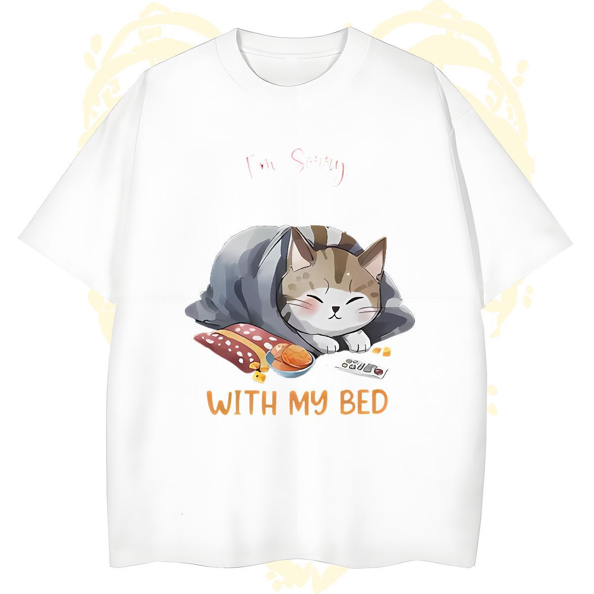 Classic Men Tees 100% Cotton 230g cat T-Shirts High Street Hip Hop Short Sleeve Soft Custom Printing Fashion Designer Tops Shirt