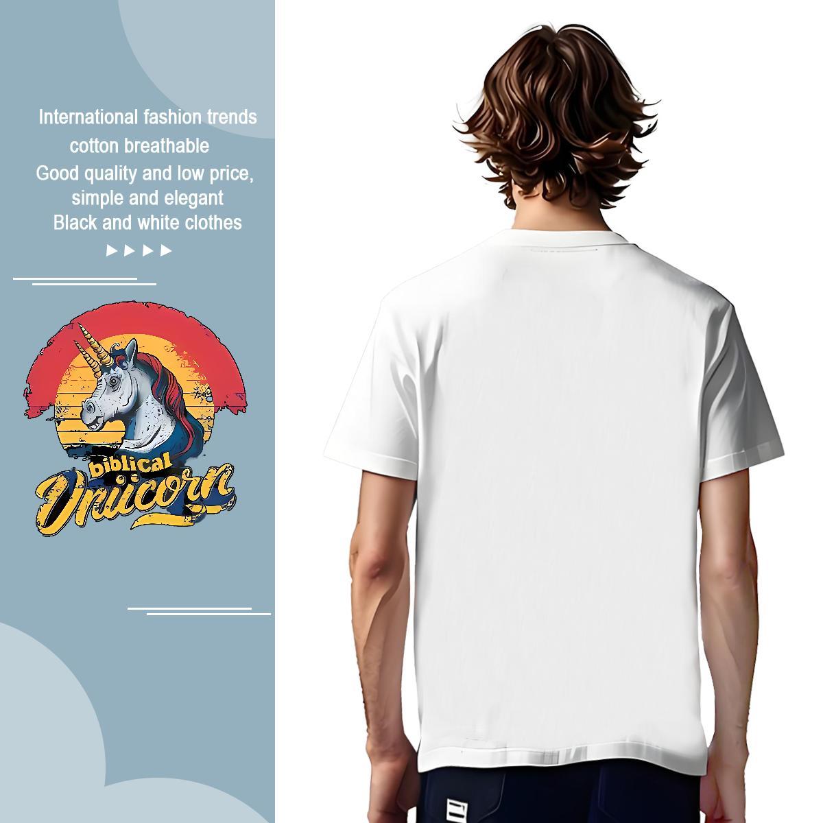 T shirt 230g Cotton horse Outdoor Breathable Crew Neck Cartoon Printing L-4XL Mens Tshirts Customized Wholesale Tops Tees