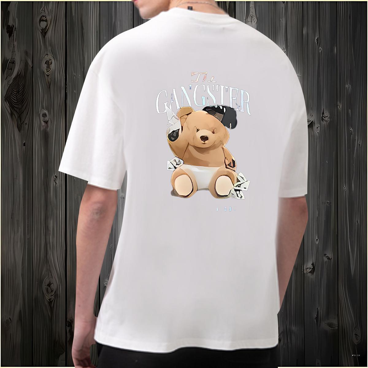 Stylist Mens T Shirts 100% Cotton 230g bear Casual Daily Wear Tee Shirt Breathable Short Sleeve Free Shipping Tshirt for Man Woman Custom Print Plus S