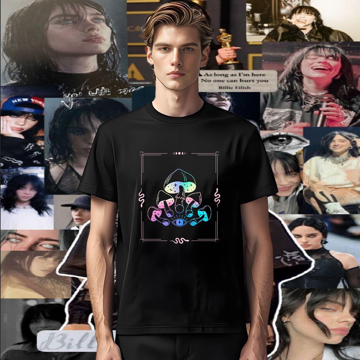 Free Shipping T Shirt For Man 230g Pure Cotton mushroom Street Wear Tees Shirts Breathable Short Sleeve Designer Couples T Shirts Custom Print Oversiz