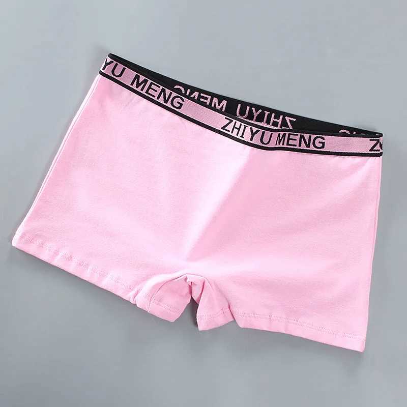 3 pieces of big girl underwear mid waist student underwear solid color teenage underwearW240715