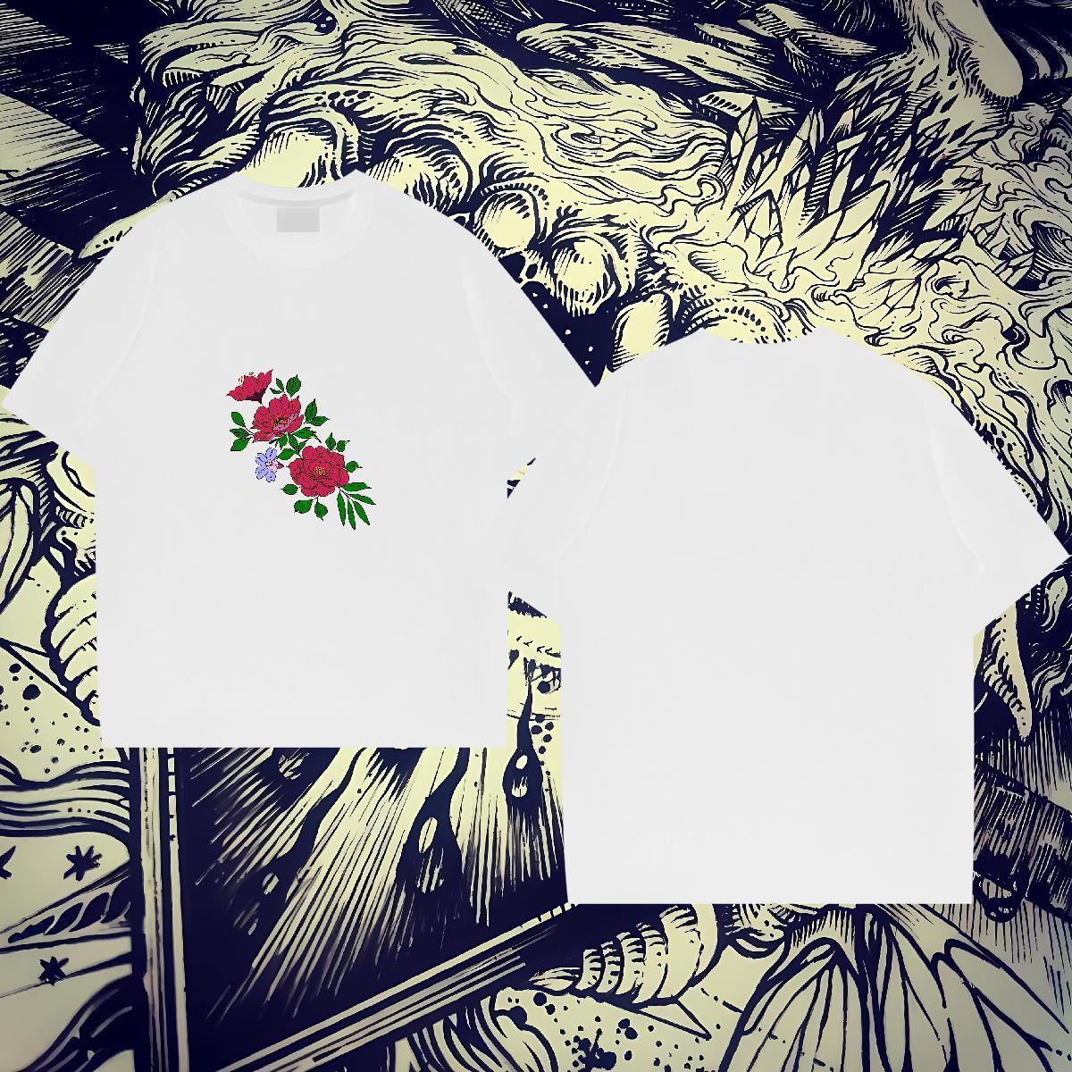 Designer Man T Shirts 100% Cotton 230g painting Sport Clothes Breathable Crew Neck Free Shipping Men Tshirts Cartoon Print