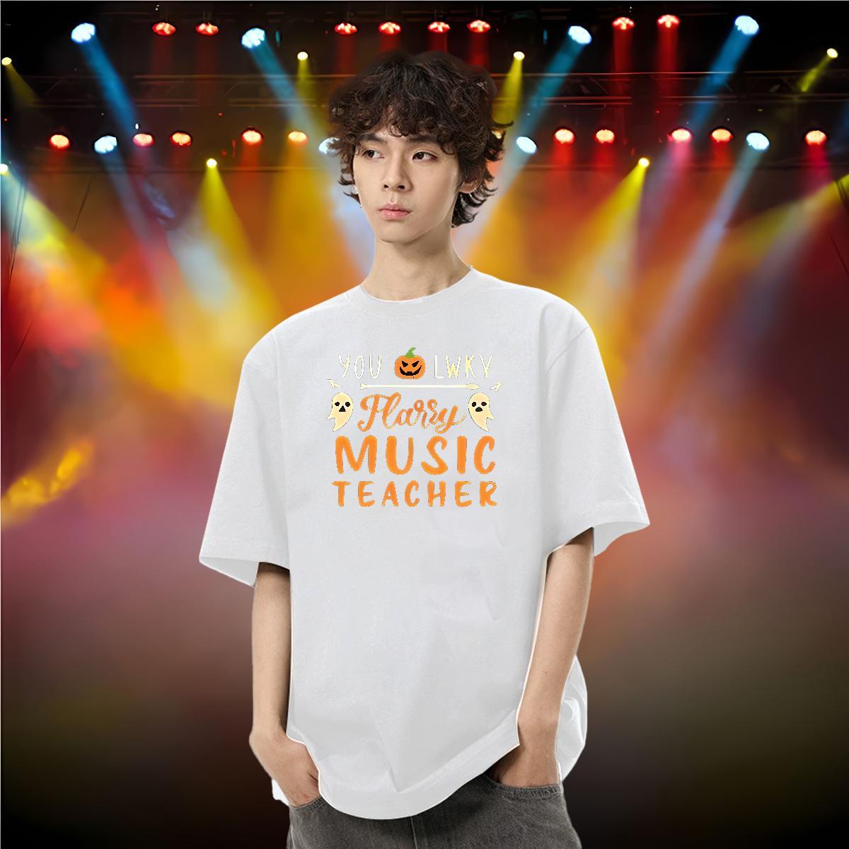 Casual New Men T Shirts 230g Cotton halloween Casual Beach Tshirts O Neck Short Sleeves Loose Fit Men Tshirts Cartoon Printing L-4XL