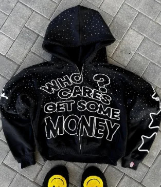 Alphabet printing large graphic hooded sweatshirt fashion street Harajuku style hiphop Y2k 240816