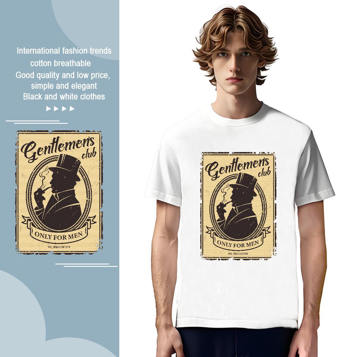 Mens T Shirts 230g Cotton portrait Outdoor Short Sleeve O-Neck Oversized Men Tees Fashion Cool Design Tops Shirt