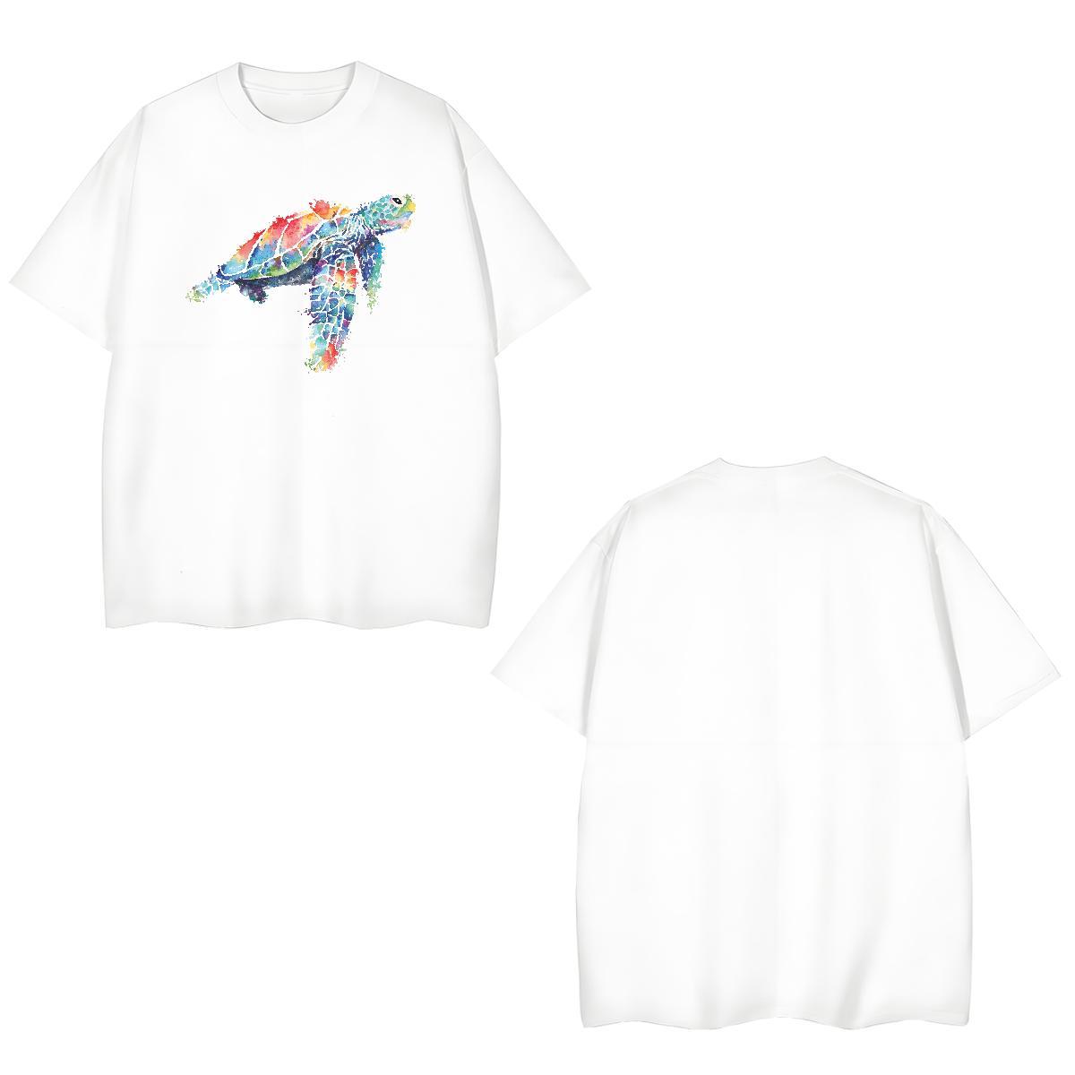 Wholesale Men Clothes T-Shirt 230g Pure Cotton tortoise T Shirt For Man Casual Crew Neck Breathable Skull 2024 Polos