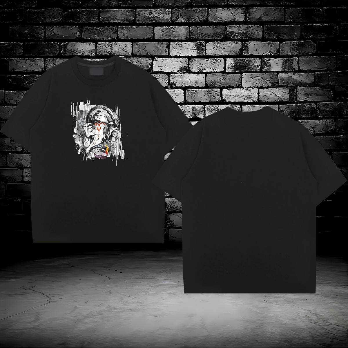 Men T Shirts 230g Cotton Elephant Outdoor Breathable Short Sleeve DIY Printed Men Tops Tees Free Shipping Loose Tops Shirt