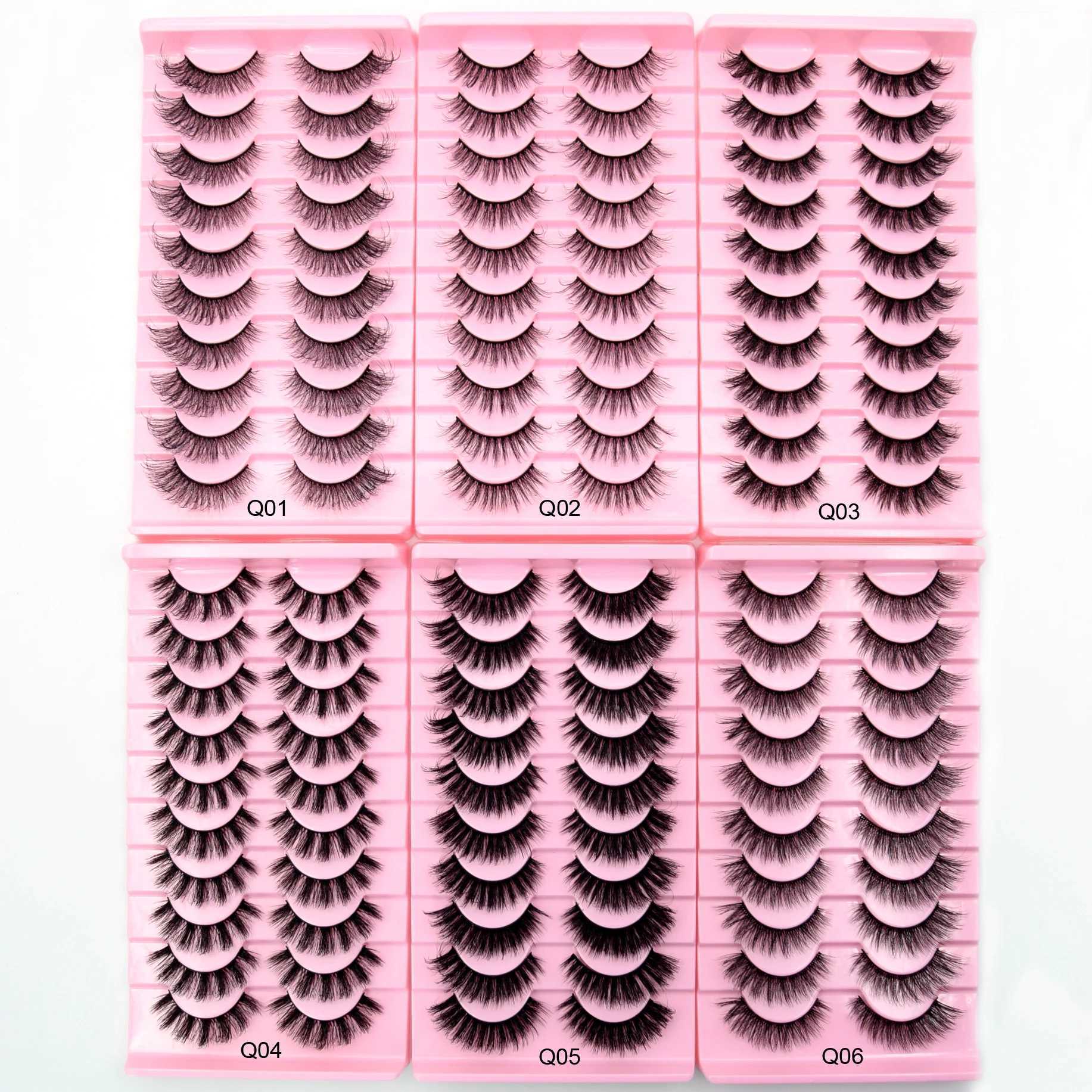 Visofree 3/10 pairs of artificial mink eyelashes makeup eyelashes thick false eyelashes reusable eyelash extensions handmade false eyelashes W240803