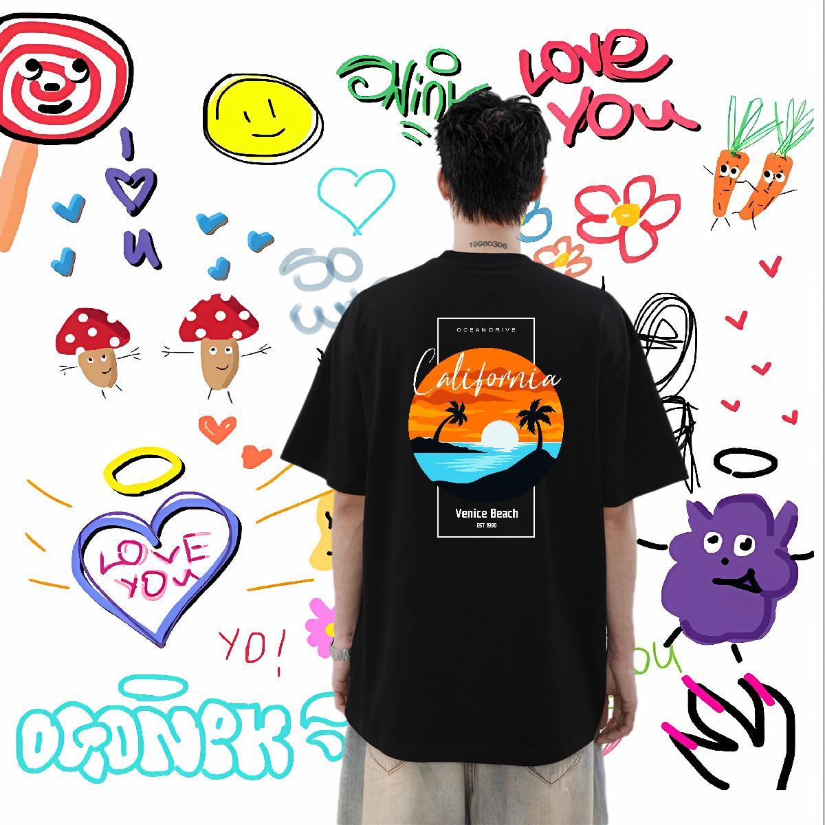 Designer T shirt 100% Cotton 230g sea Home Outdoor Tees Short Sleeve Soft Cool Tshirt for Man Woman Graphic