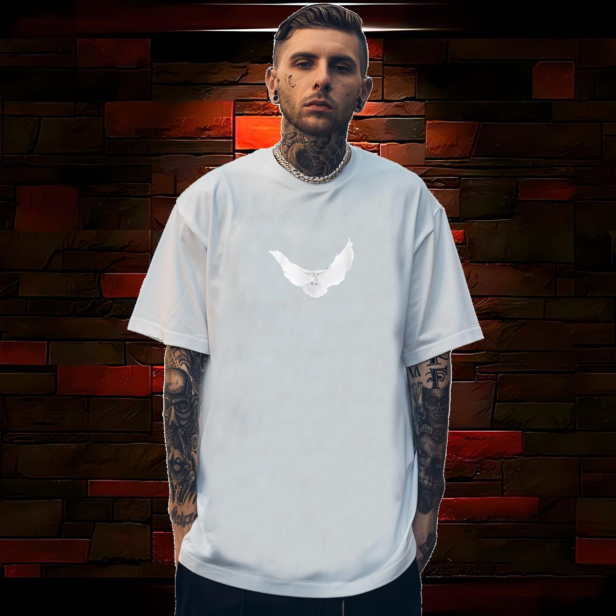 T-Shirts 230g 100% Cotton eagle Daily Outfit Short Sleeve O-Neck Custom Print Plus Size Men Tees Fashion New Brand Top Tees