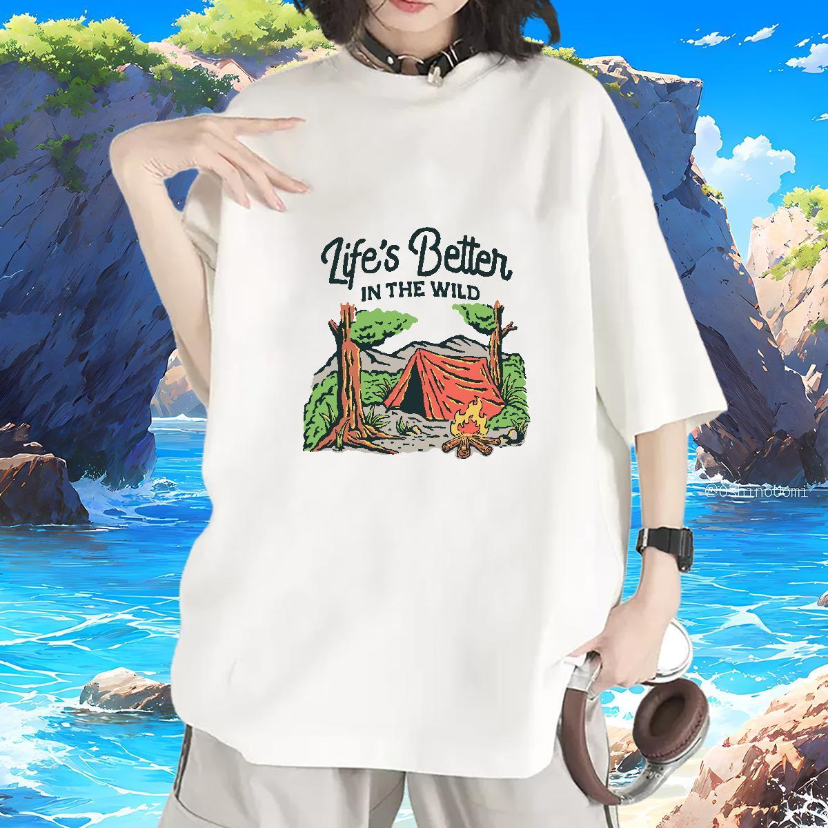 Female Womens T Shirts Breathable Soft Women Tshirts Custom Print Plus Size tree Daily Wear 230g Pure Cotton Designer Tops