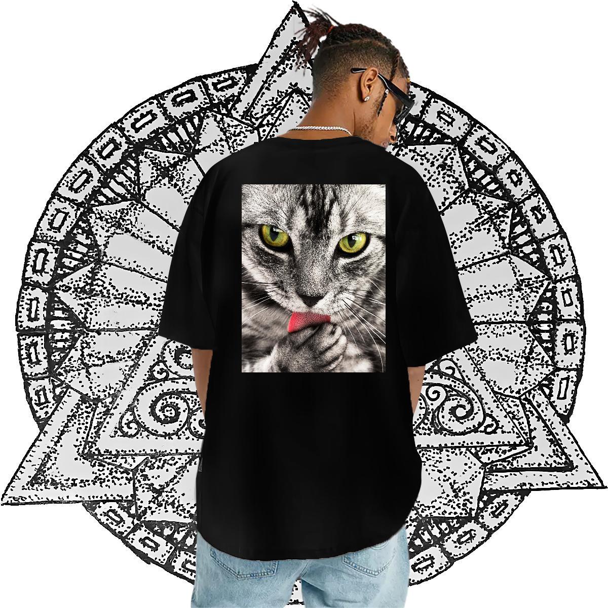 DIY Customized Men T Shirts 100% Cotton 230g cat Street Tshirts O Neck Short Sleeves Brand Couples T Shirts Custom Print Plus Size