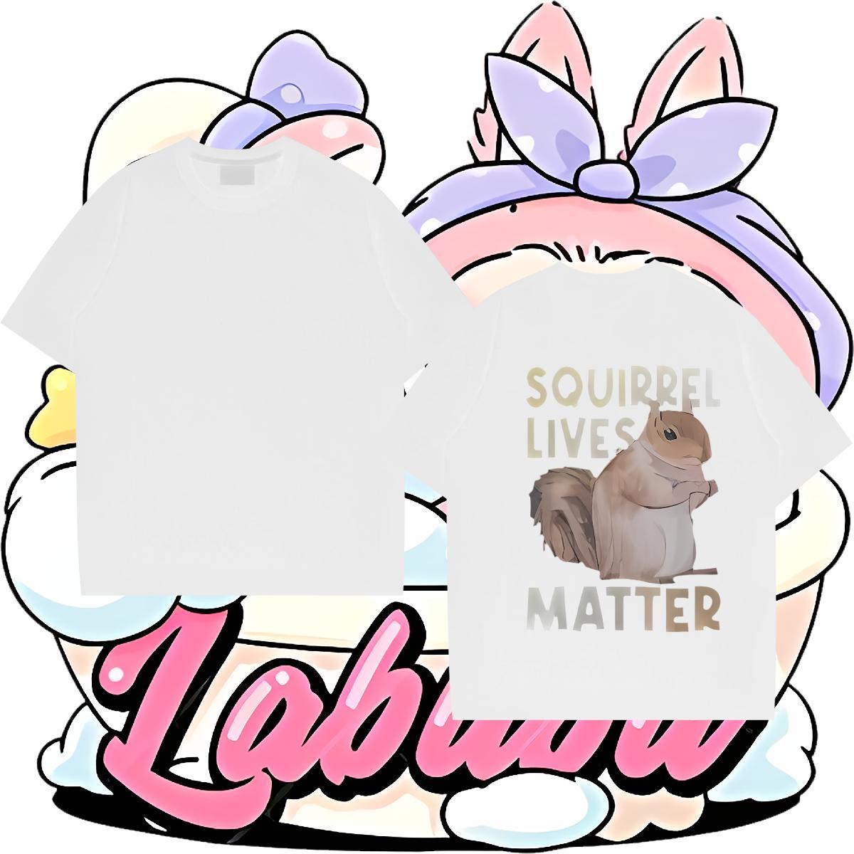 Customized T Shirts Men 100% Cotton 230g squirrel Hip Hop Tees Breathable Designer Tshirt for Man Woman DIY Printed