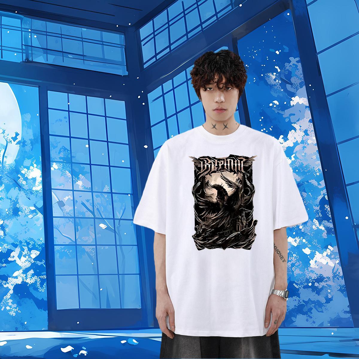 New Arrival T-Shirts for Men 230g Cotton eagle Street Wear Tops Tees Breathable Short Sleeve Brand Couples T Shirts Cartoon Print