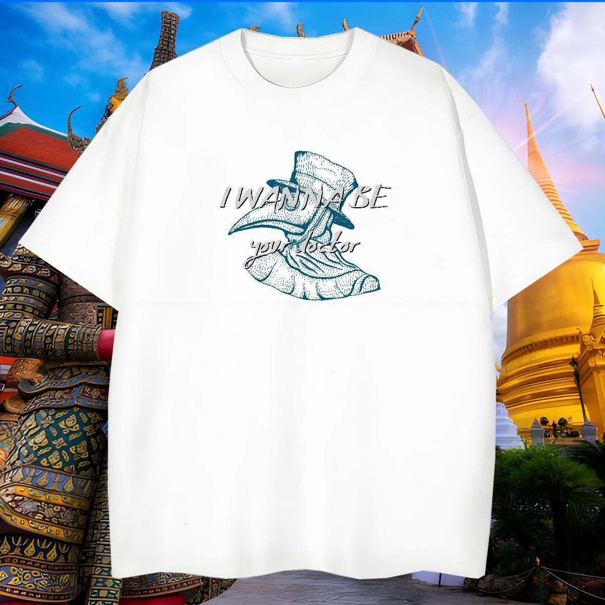 Soft Men Tees 230g Cotton bird Men T Shirts Spring Summer Round Neck Short Sleeve Anime Fashion Casual Polos