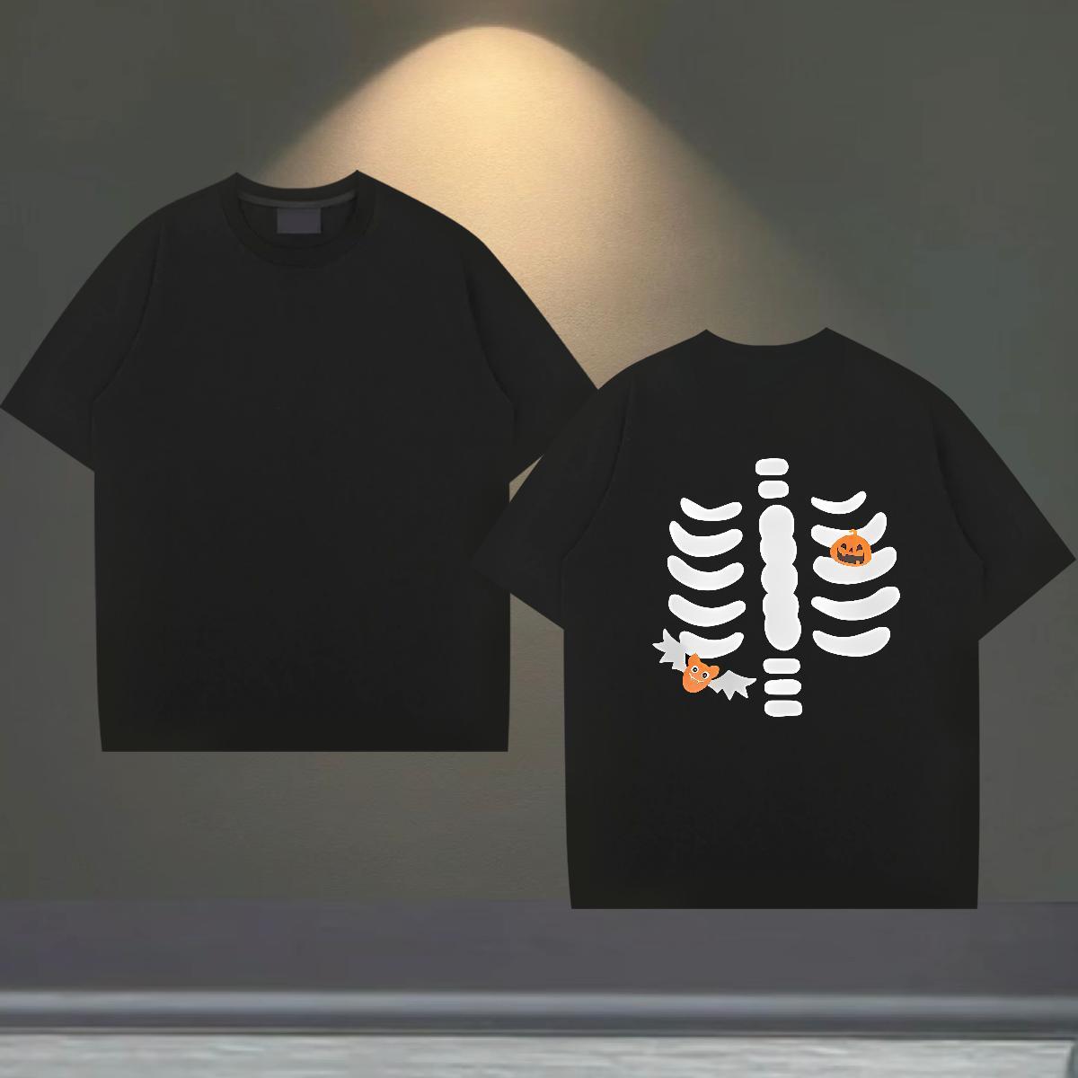 Designer Fashion Mens T Shirts 230g 100% Cotton halloween Street wear Hip Hop Tops Tees Breathable Crew Neck High Quality Men Tees Black White